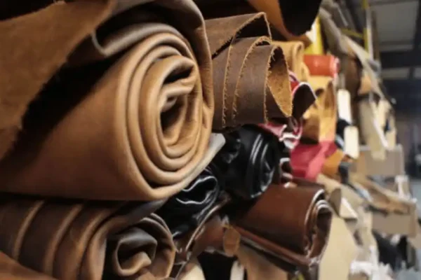 a close up of leather