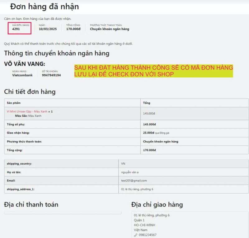 HƯỚNG DẪN MUA HÀNG VÀ THANH TOÁN 4 DAT HANG THANH CONG